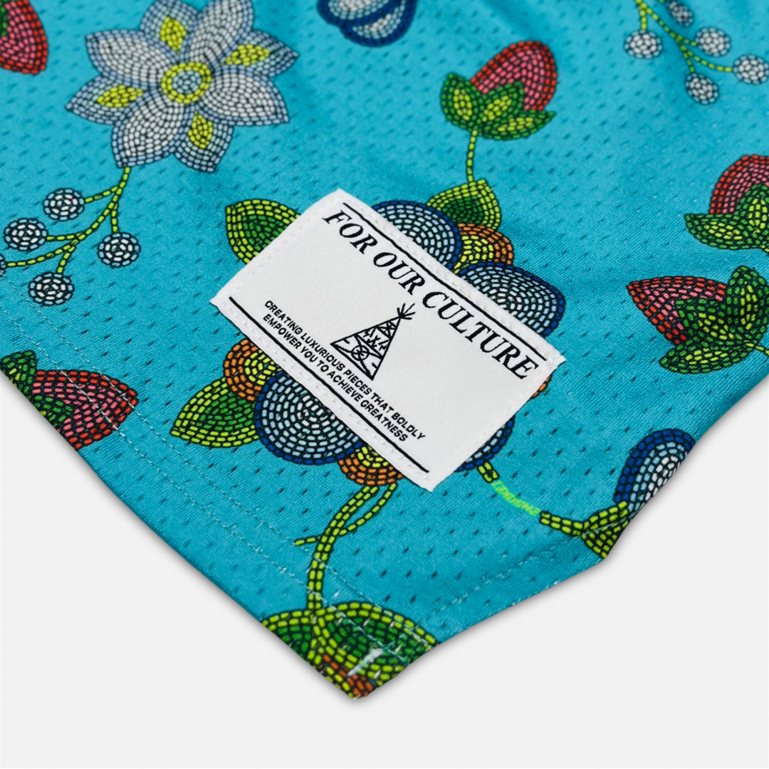 Shinikei Teal Beaded Floral