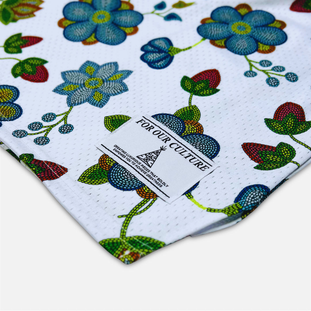 Shinikei White Beaded Floral