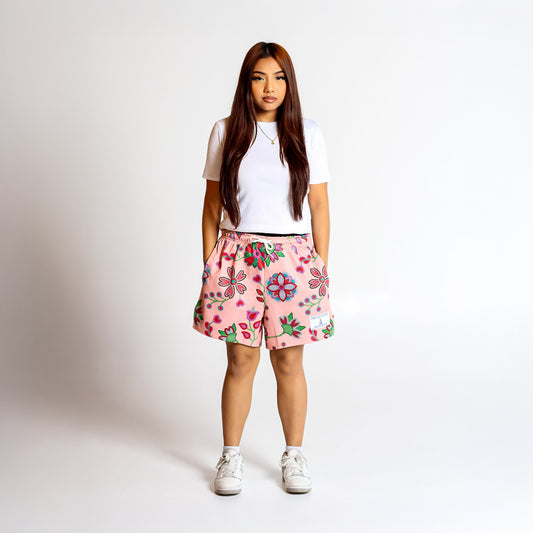 Pale Pink Beaded Heart Florals