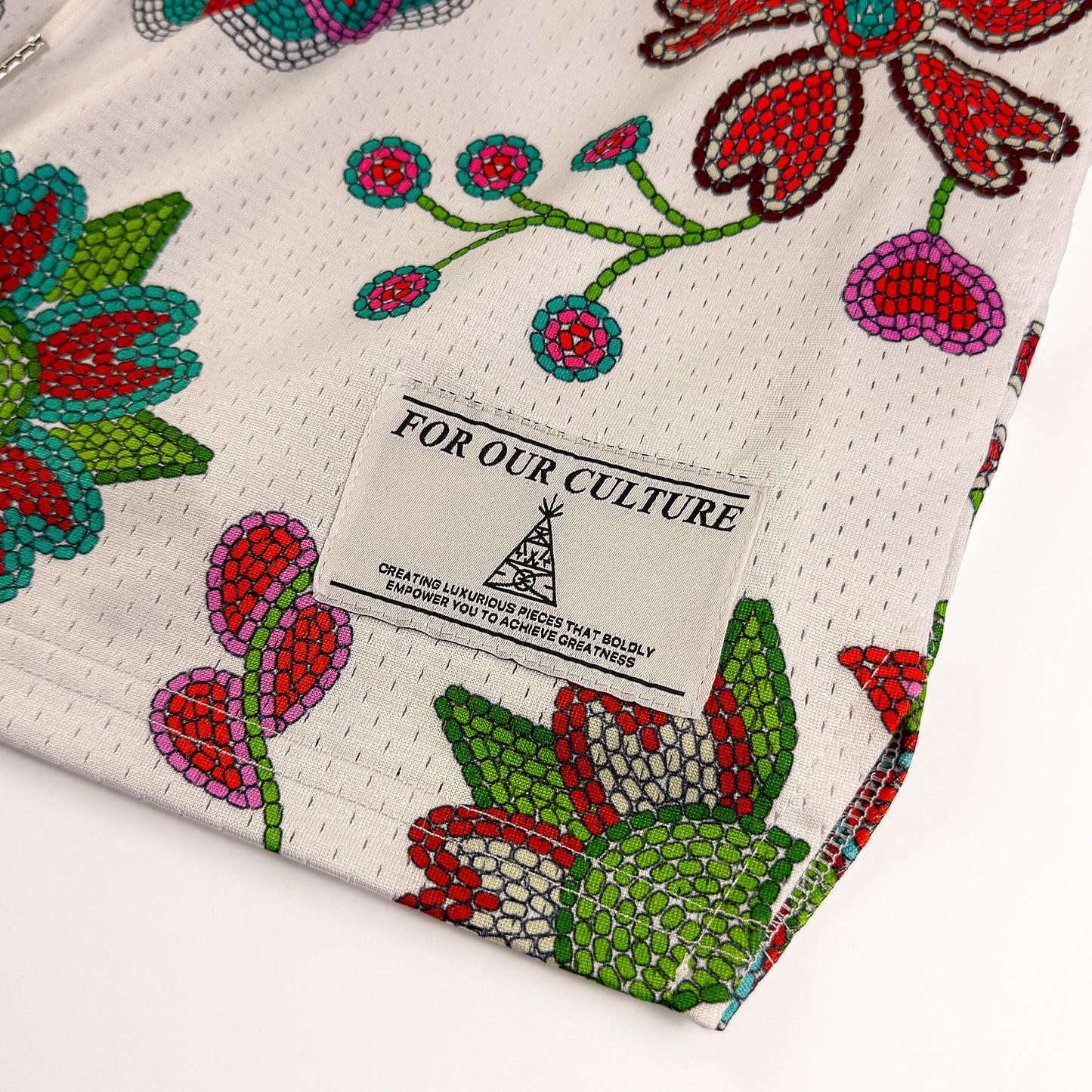 White Beaded Heart Florals